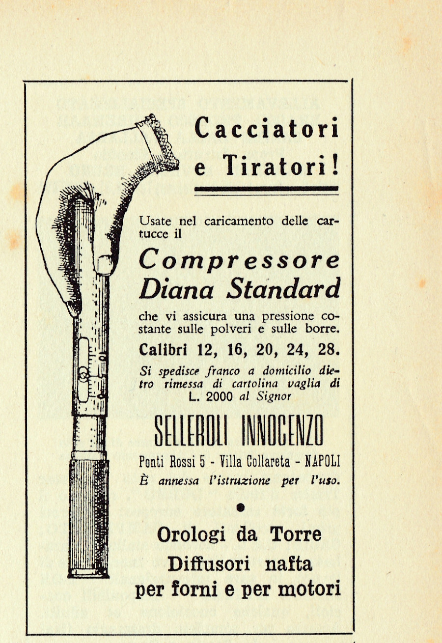 Compressore per cartucce Diana Standard. Advertising 1961