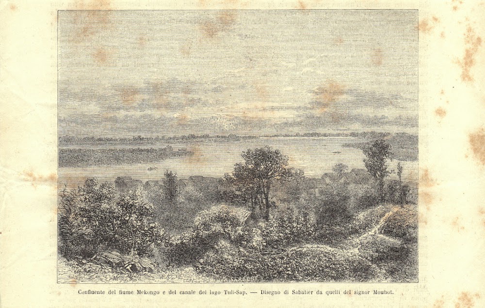 Confluente del fiume Mekongo e del canale del lago Tuli-Sap. …