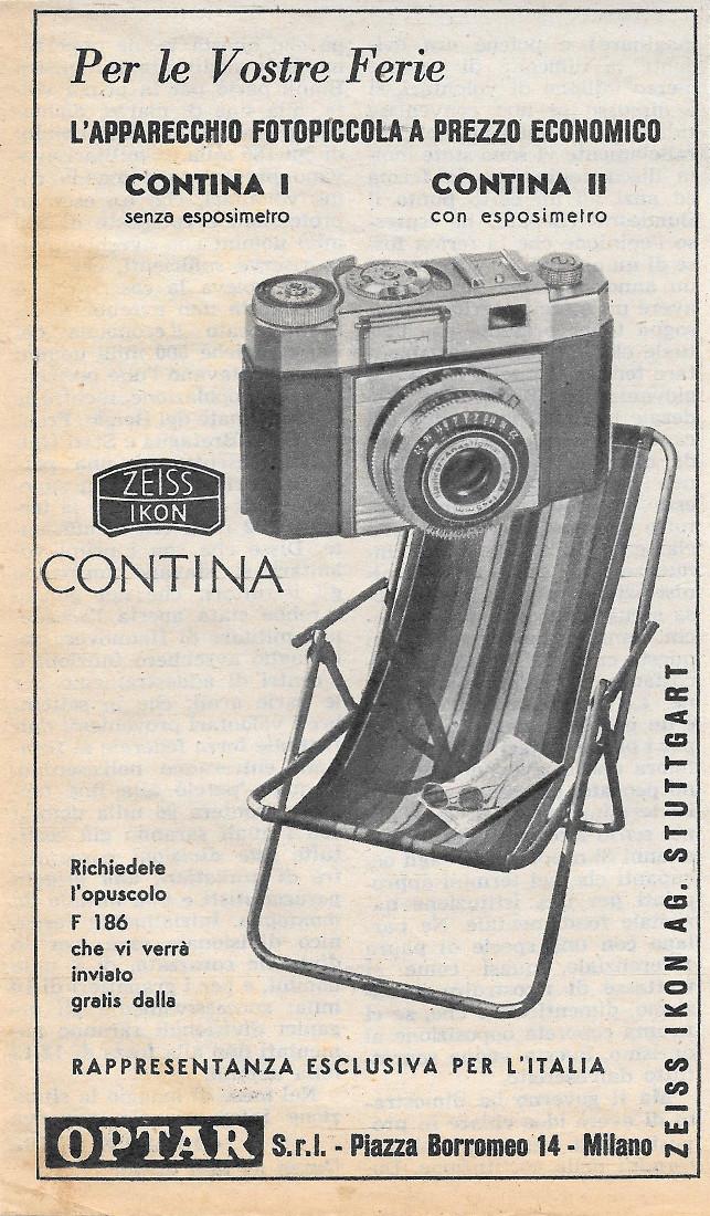 Contina I e II. Zeiss Ikon. Advertising 1956