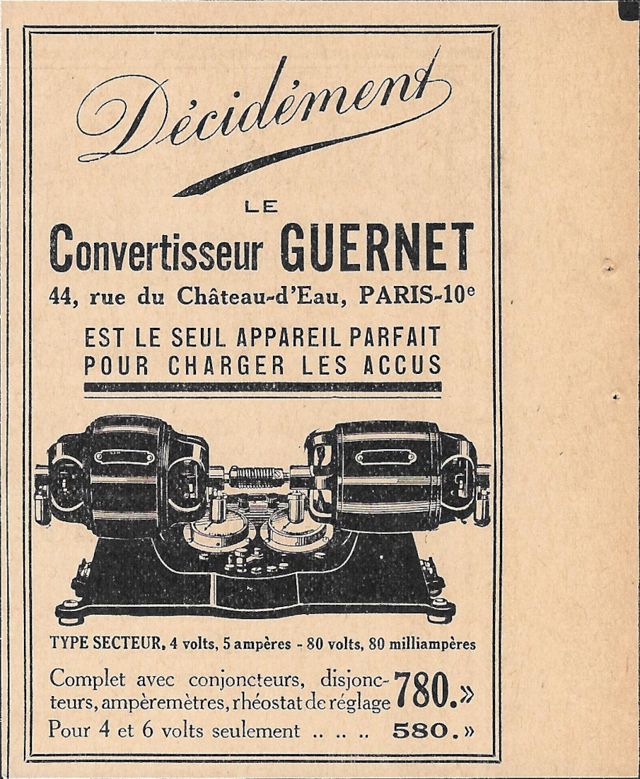 Convertisseur Guernet - Advertising 1920