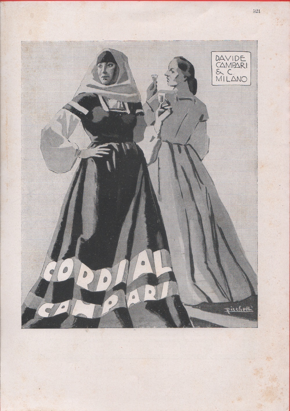 Cordial Campari / Pirelli Raiflex Advertising 1941