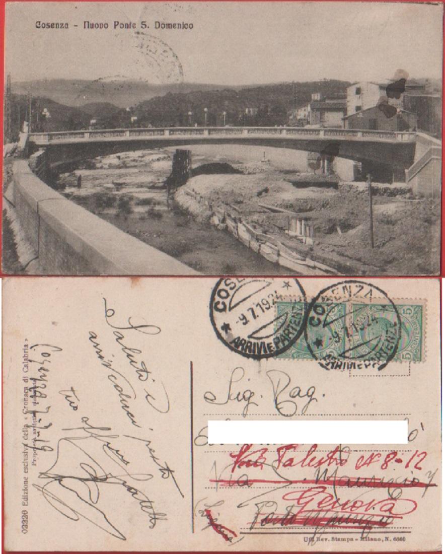 Cosenza. Nuovo ponte S. Domenico. Viaggiata 1919