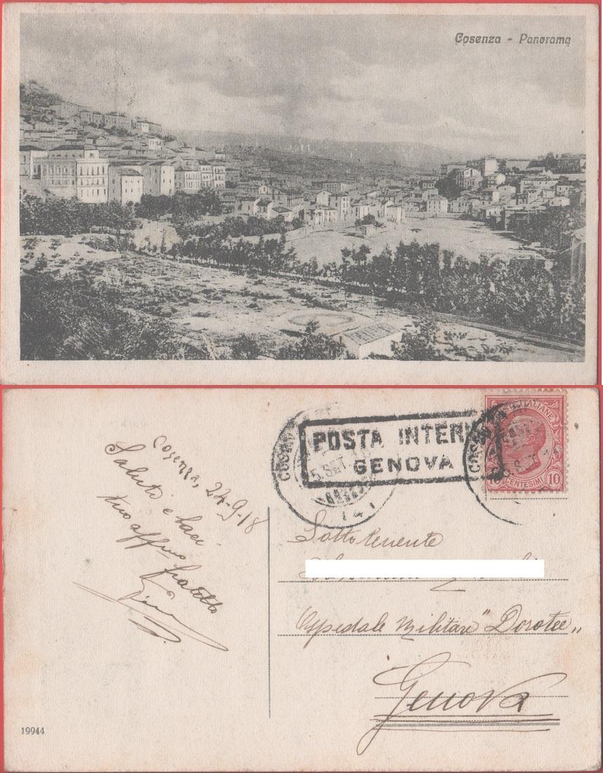 Cosenza . Panorama. Viaggiata 1918