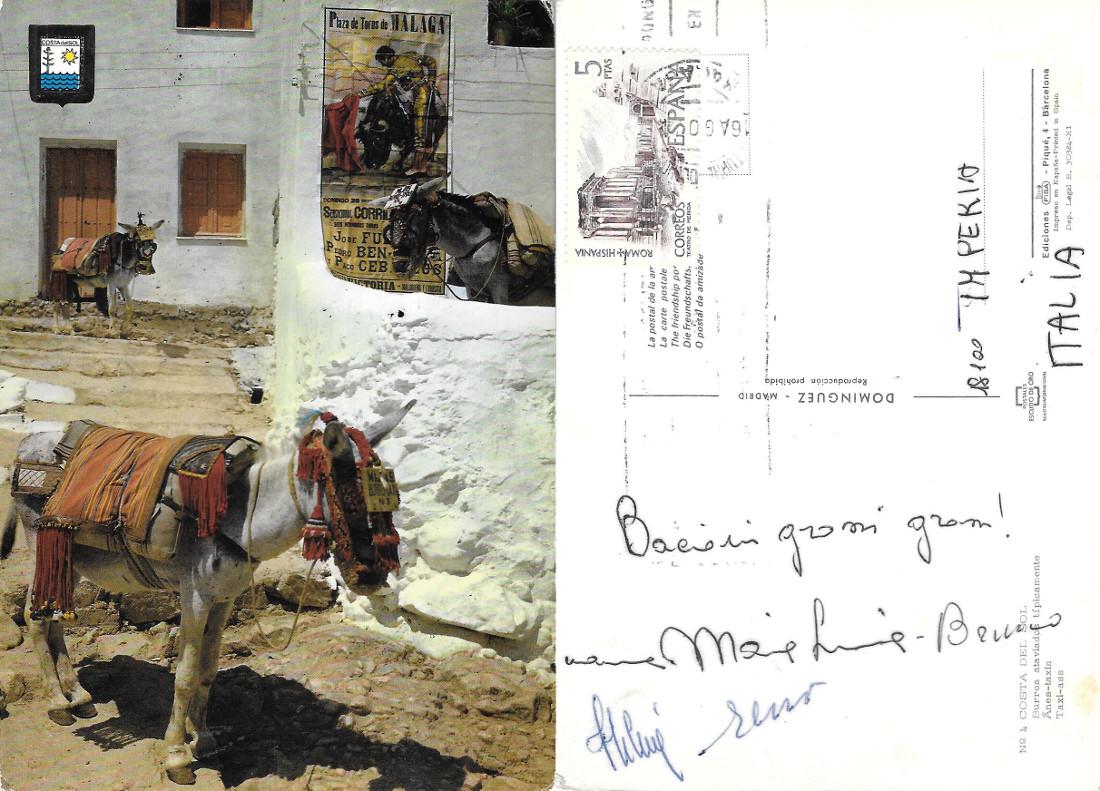 Costa del Sol (ESP). Asino taxi . Viaggiata 1972