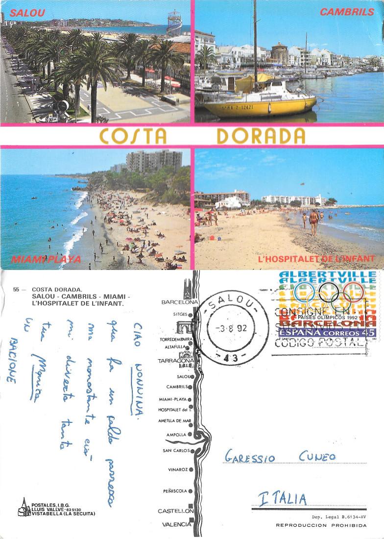 Costa Dorada. Viaggiata 1992