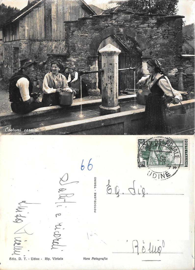Costumi carnici. Viaggiata 1953