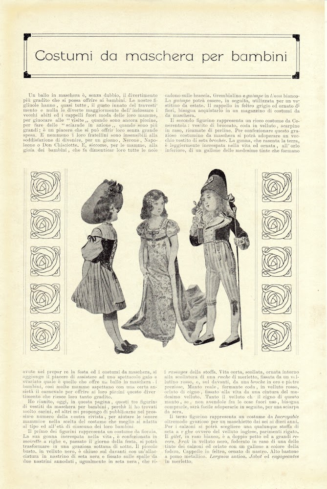 Costumi da maschera per bambini/Le nostre bambine. Immagine 1913.