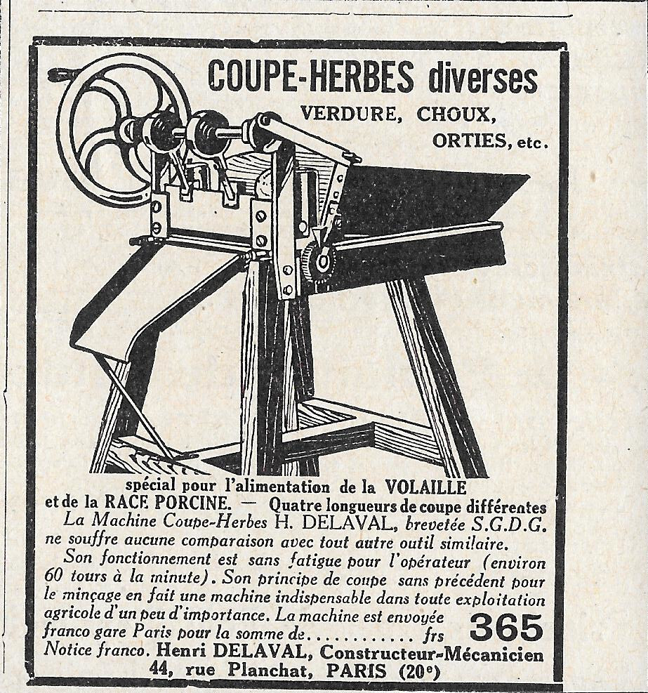 Coupe-Herbes Henri Delaval - Advertising 1924