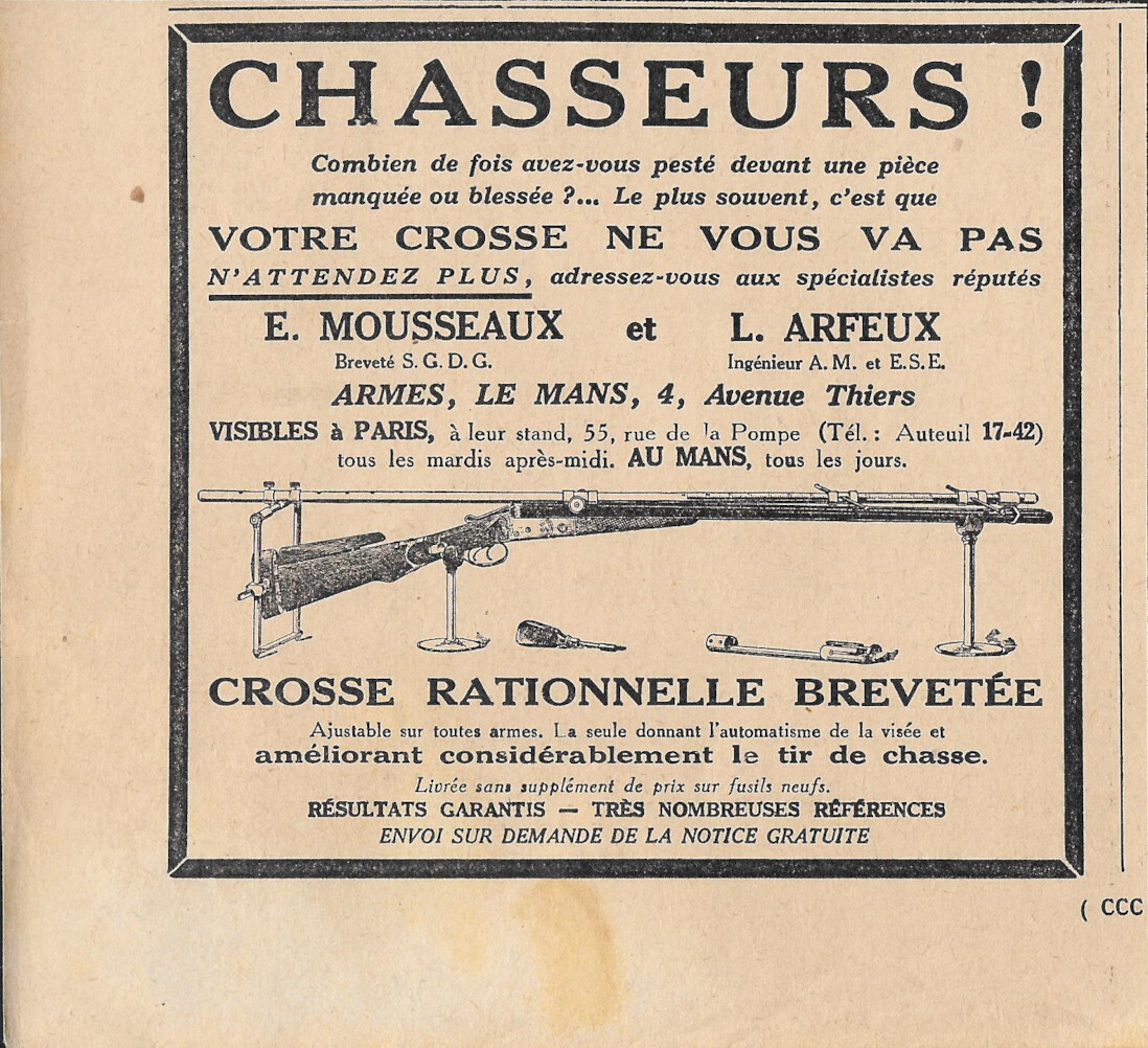 Crosse rationnelle brevetee - Advertising 1928