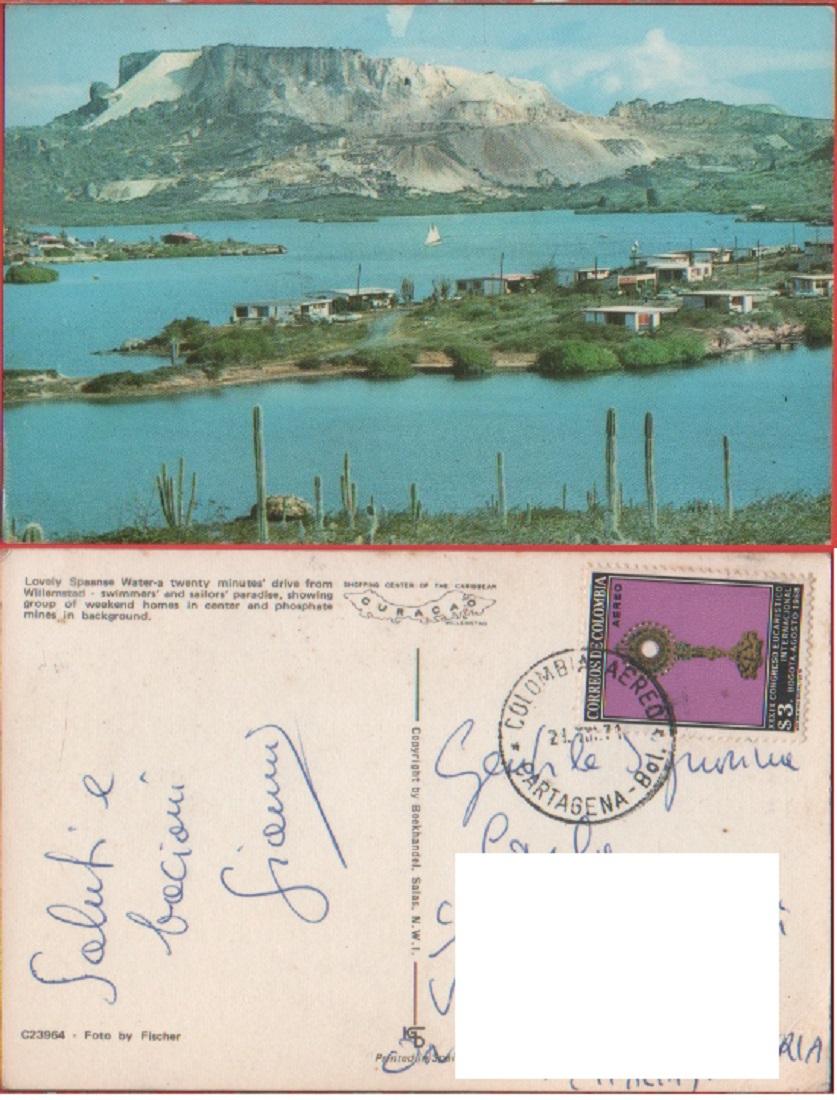 Curacao. Lovely spansee near Willemstad. Viaggiata 1971