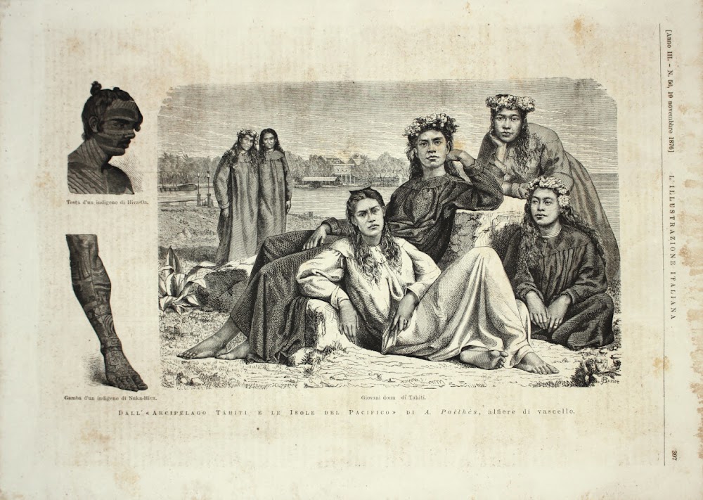 Dall'arcipelago Tahiti e le isola del Pacifico. Stampa 1876