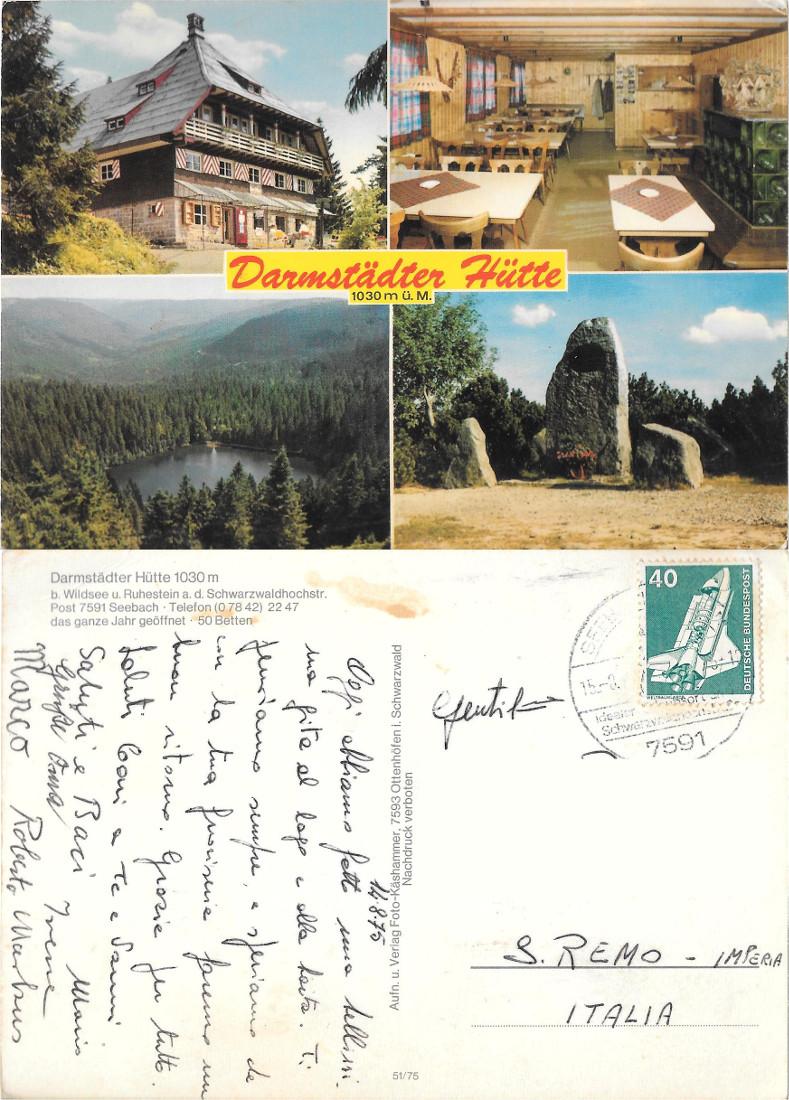 Darmstadter Hutte. Viaggiata 1975