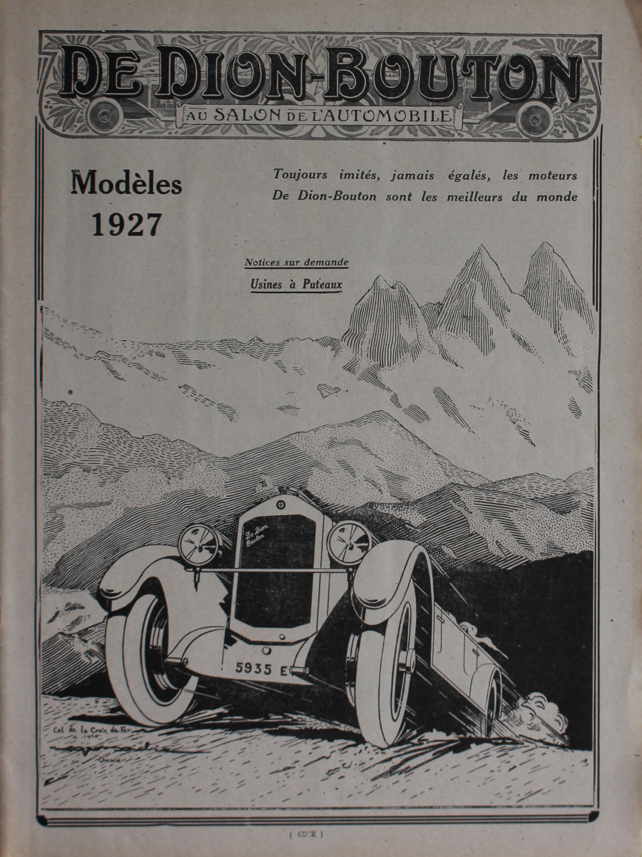 De Dion-Bouton modele 1927. Advertising 1926