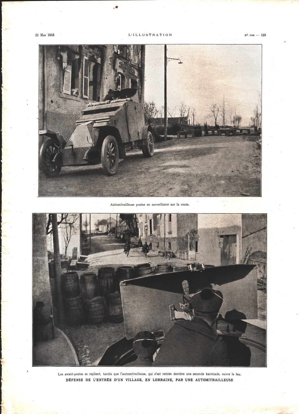 Defense de l'entree d'un village en Lorraine. Immagine 1915