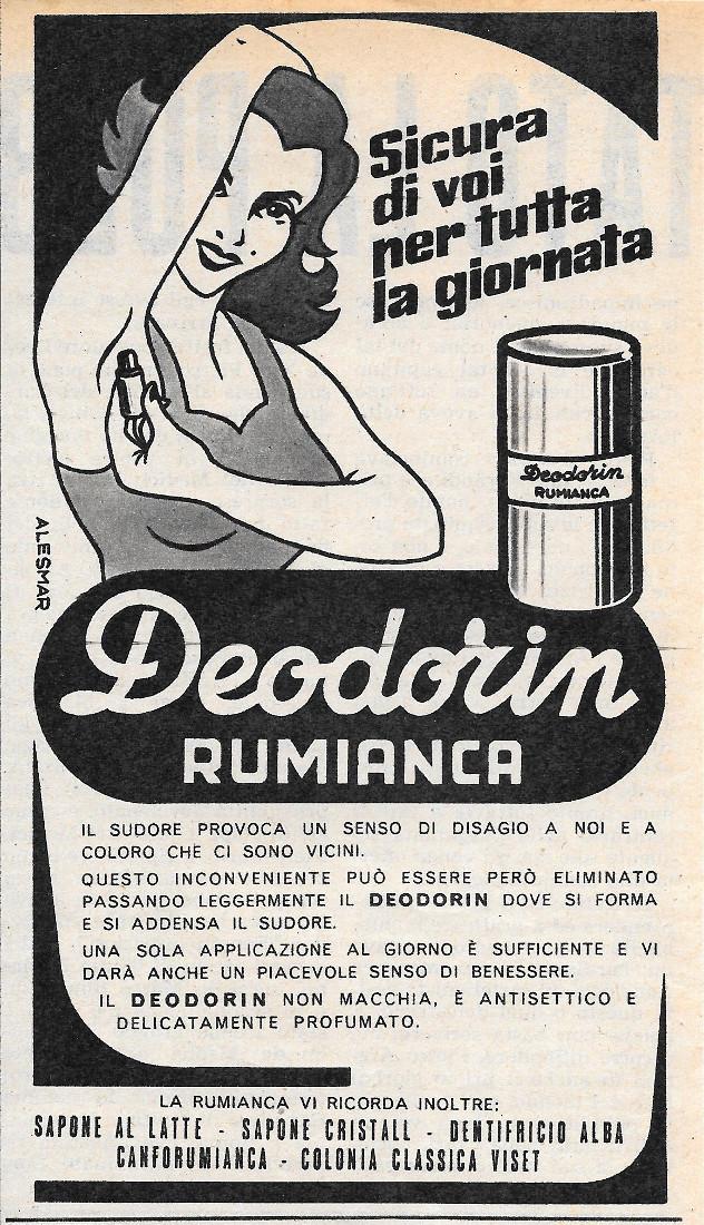 Deodorin Rumianca. Advertising 1956
