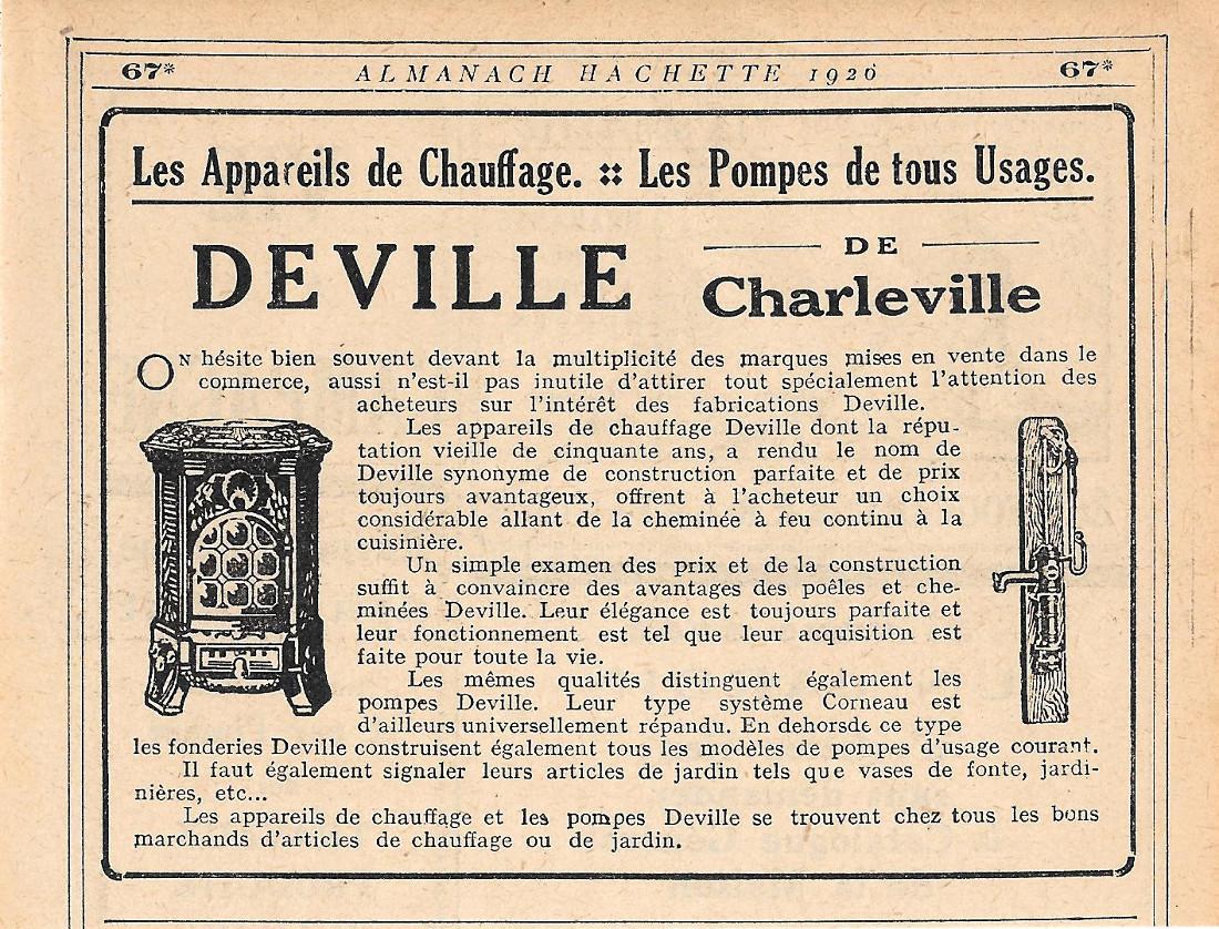Deville de Charleville. Appareils de chauffage; pompes de tous usages. …
