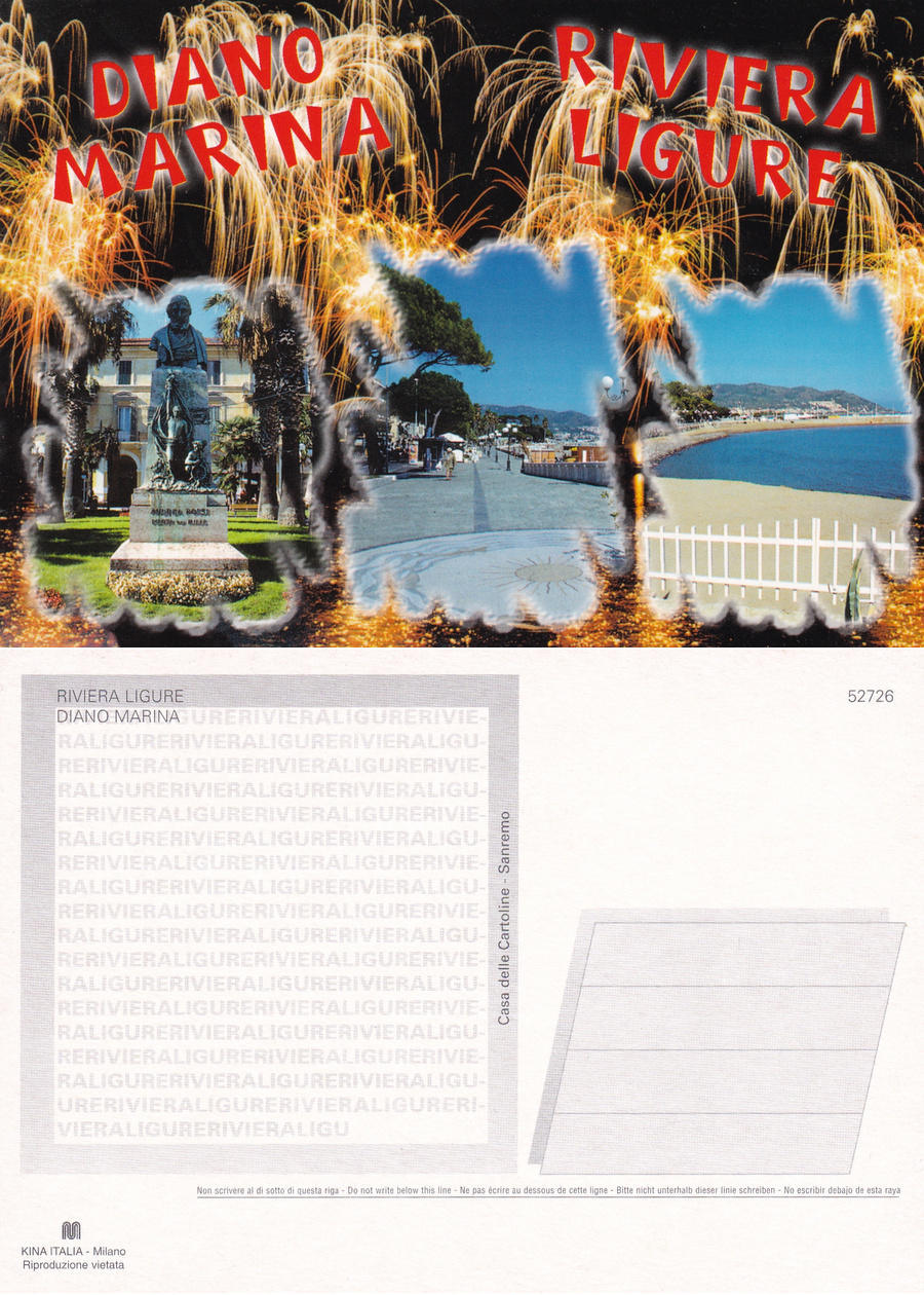 Diano Marina (IM). Vedute. Fuochi artificiali. Non viaggiata