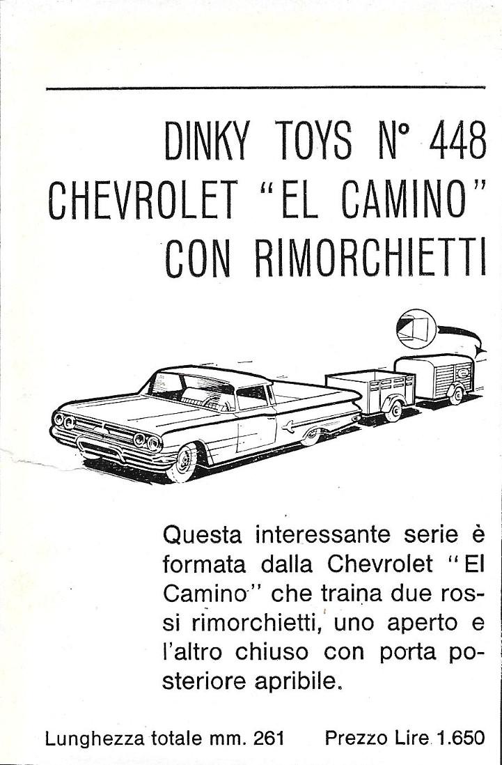 Dinky Toys no. 448. Chevrolt El Camino con rimorchietti. Advertising …