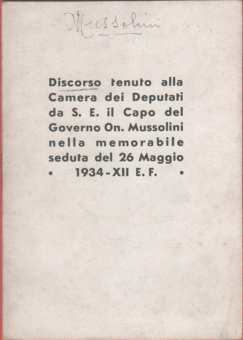 Discorso tenuto alla Camera dei Deputati da S.E. il Capo …