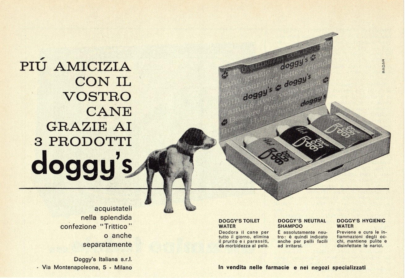 Doggy's per l'igiene del cane. Advertising 1962