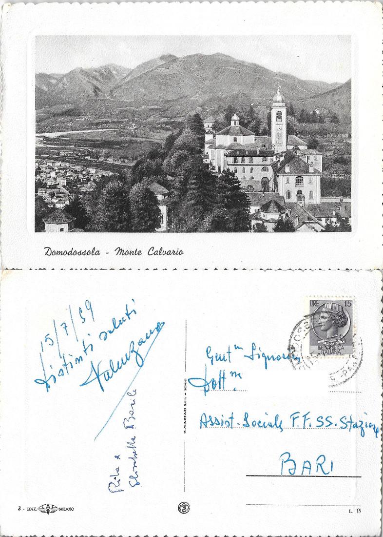 Domodossola. Monte Calvario. Viaggiata 1959
