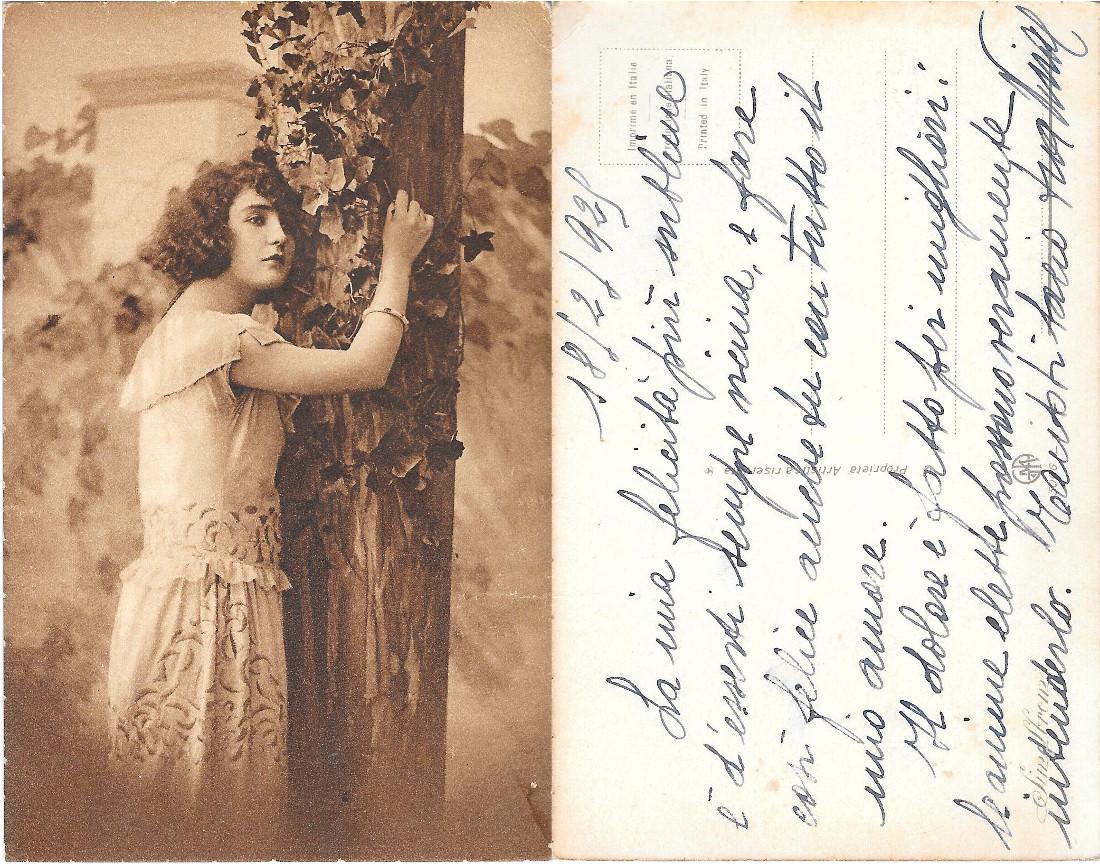 Donna con albero. Scritta 1929