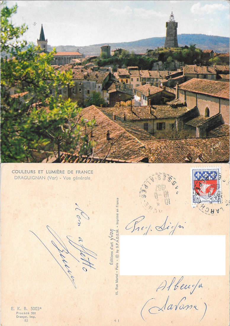Draguignan (Var). Vue générale. Viaggiata 1967