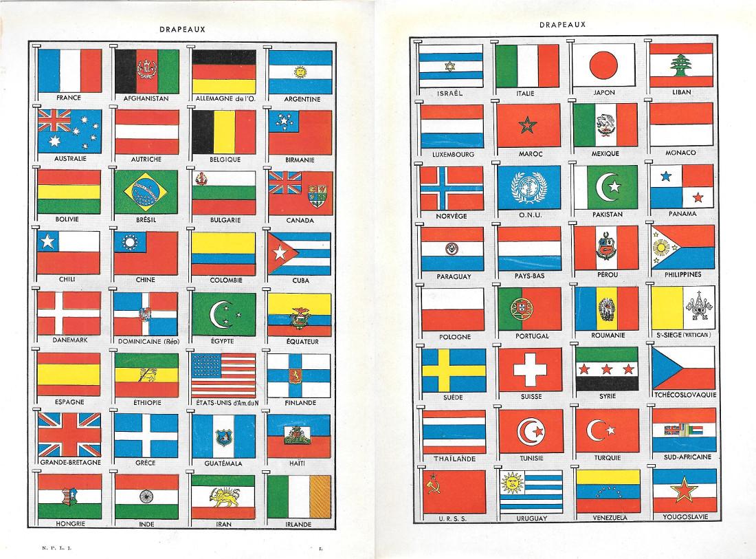 Drapeaux. Stampa 1954, fronte/retro