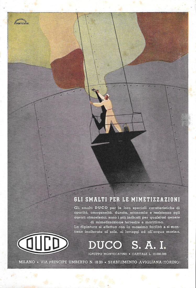 Duco gli smalti per le mimetizzazioni /Rasoio RaMir. Advertising 1941 …