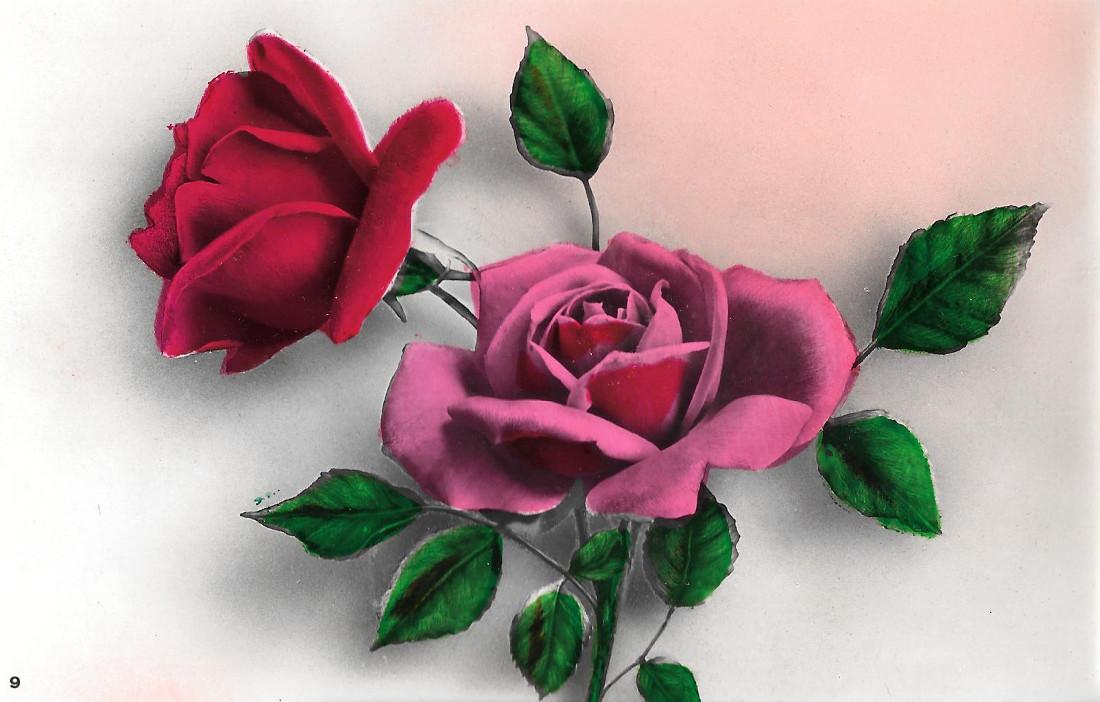 Due rose Non viaggiata, stampa 1942