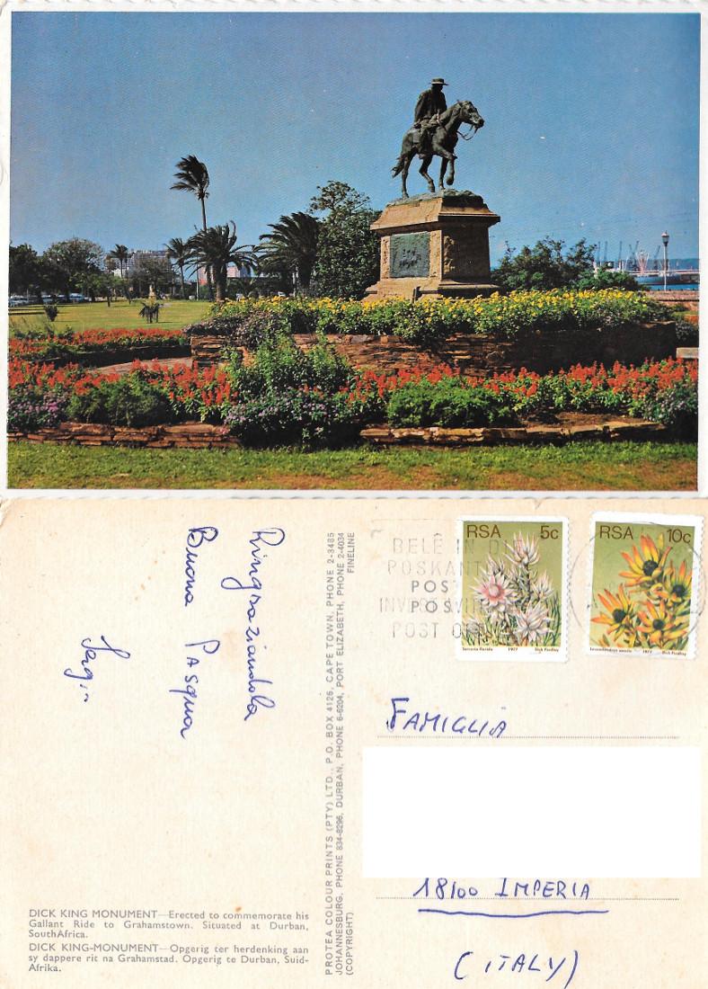 Durban. Dick King Monument. Viaggiata