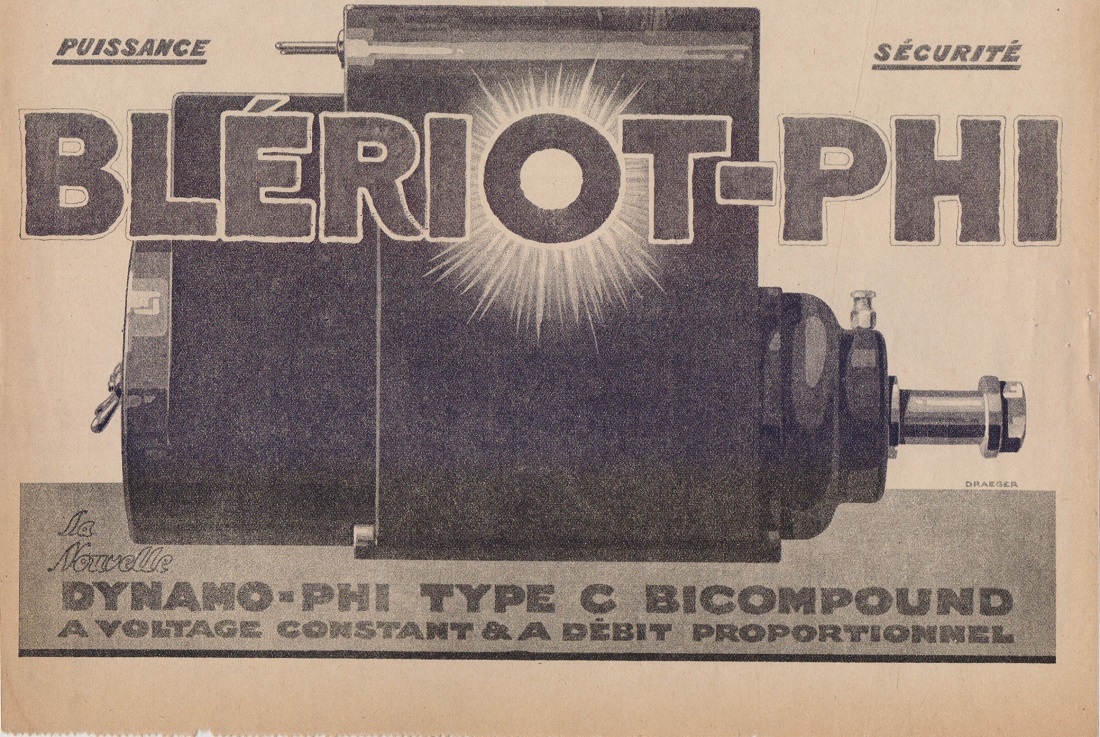 Dynamo Bleriot-Phi. Advertising 1920