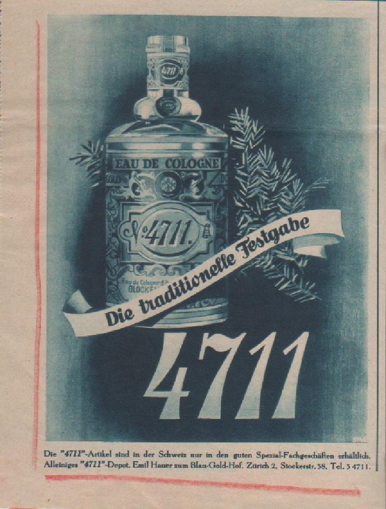 Eau de Cologne 4711. Pubblicita 1937