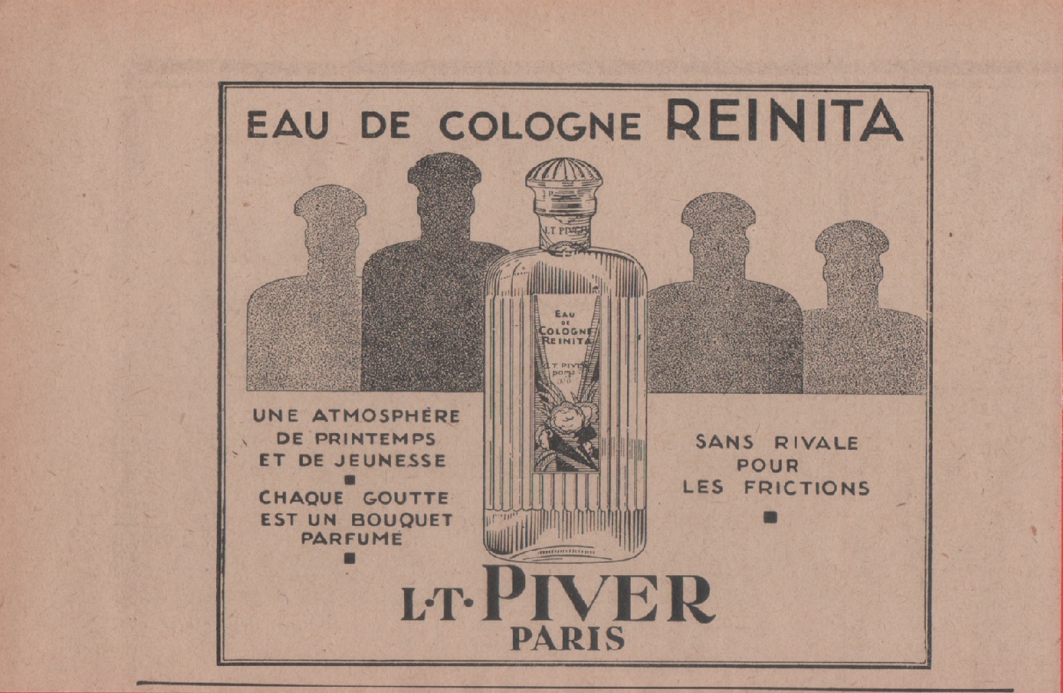 Eau de Cologne Reinita. LT Piver Paris. Advertising 1928