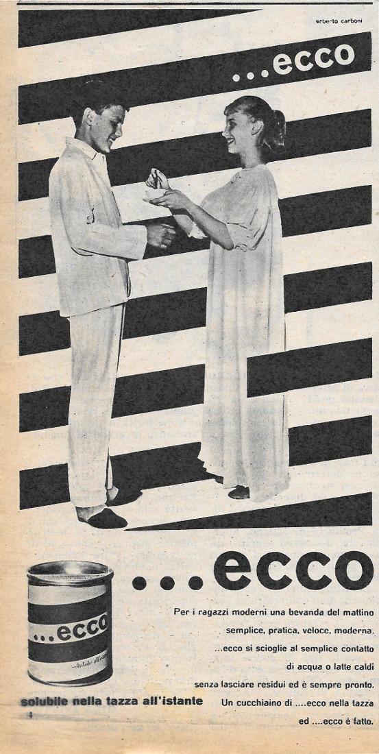 Ecco solubile nella tazza all'istante Advertising 1956