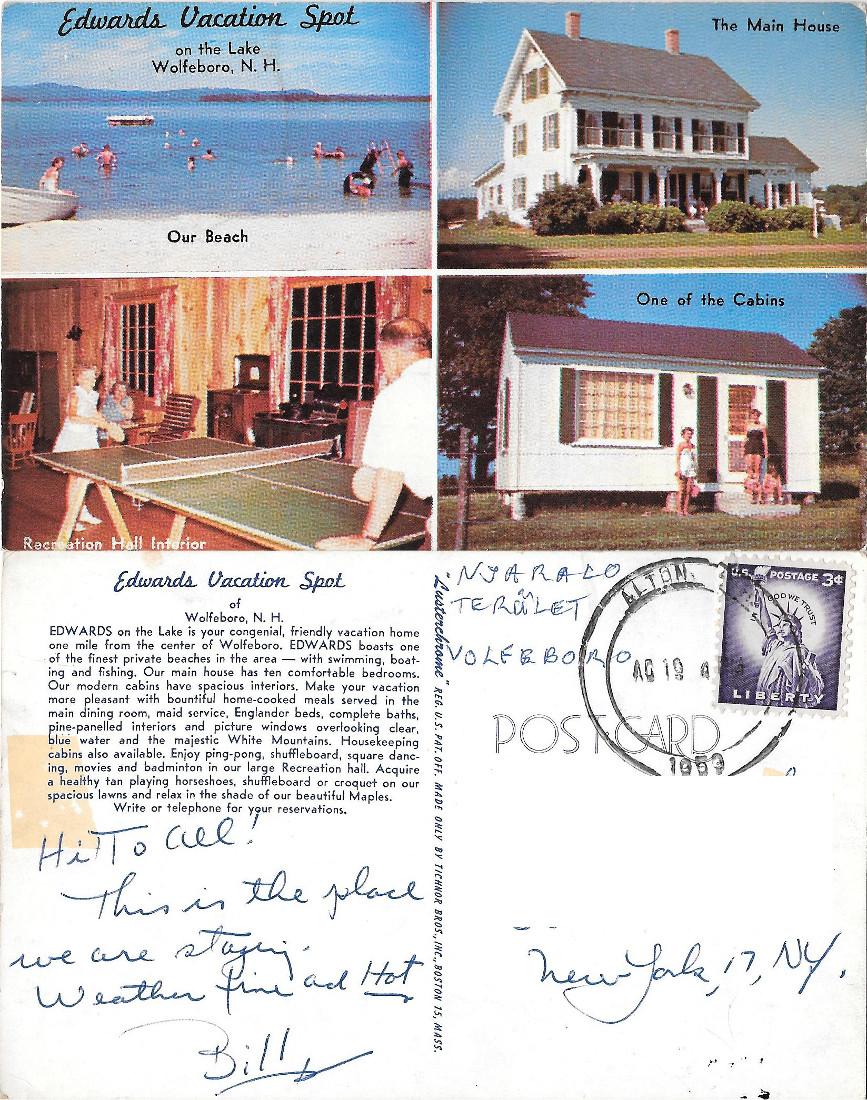 Edwards Vacation Spot. On the Lake of Wolfeboro N.H. Viaggiata …