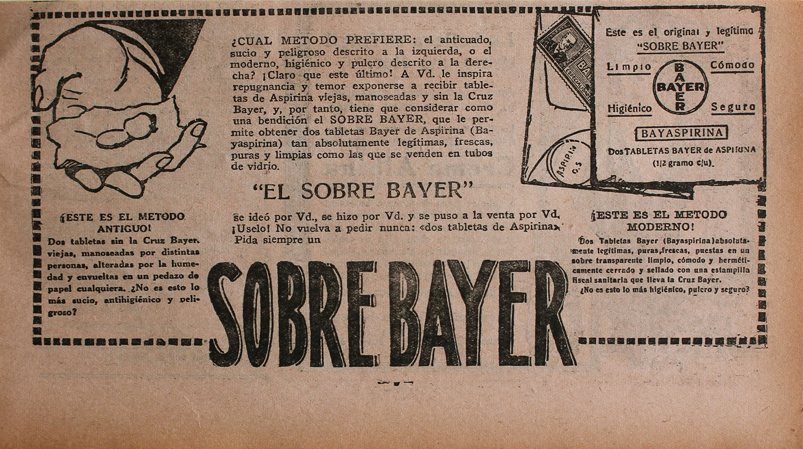 El Sobre Bayer - Advertising 1922