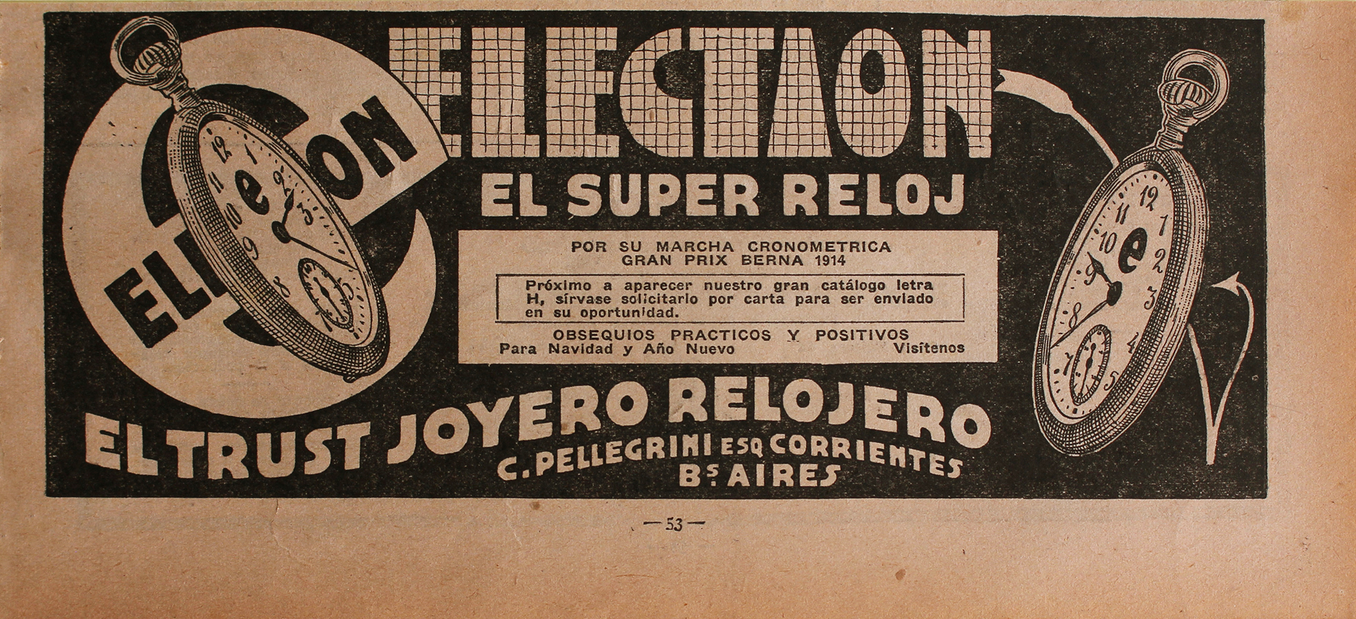 Election el super reloj - Advertising 1922