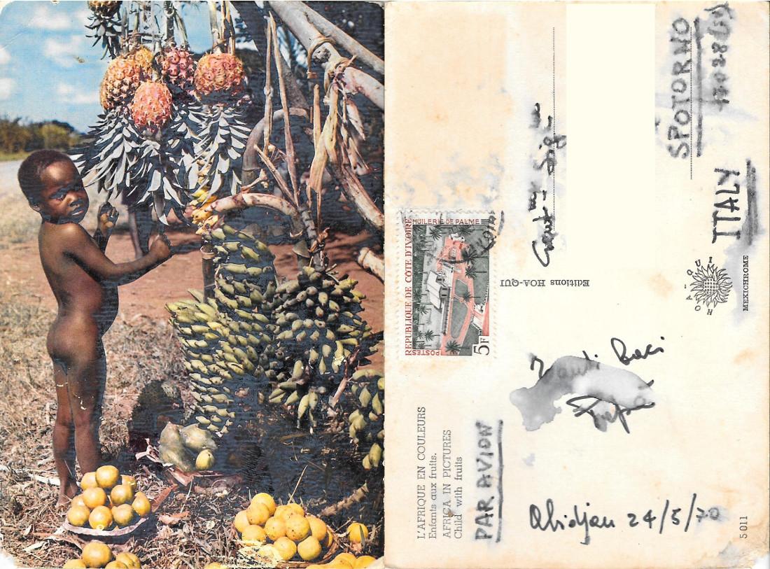 Enfats aux fruits. Cote d'Ivoire . Viaggiata 1970