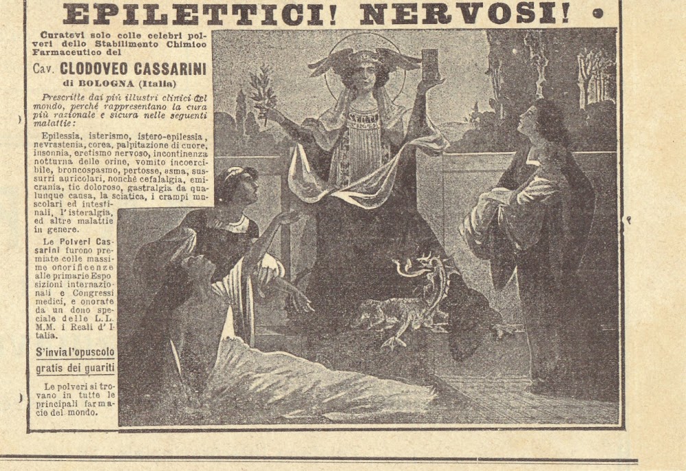 Epilettici, nervosi curatevi con le polveri del cav. Clodoveo Cassarini. …