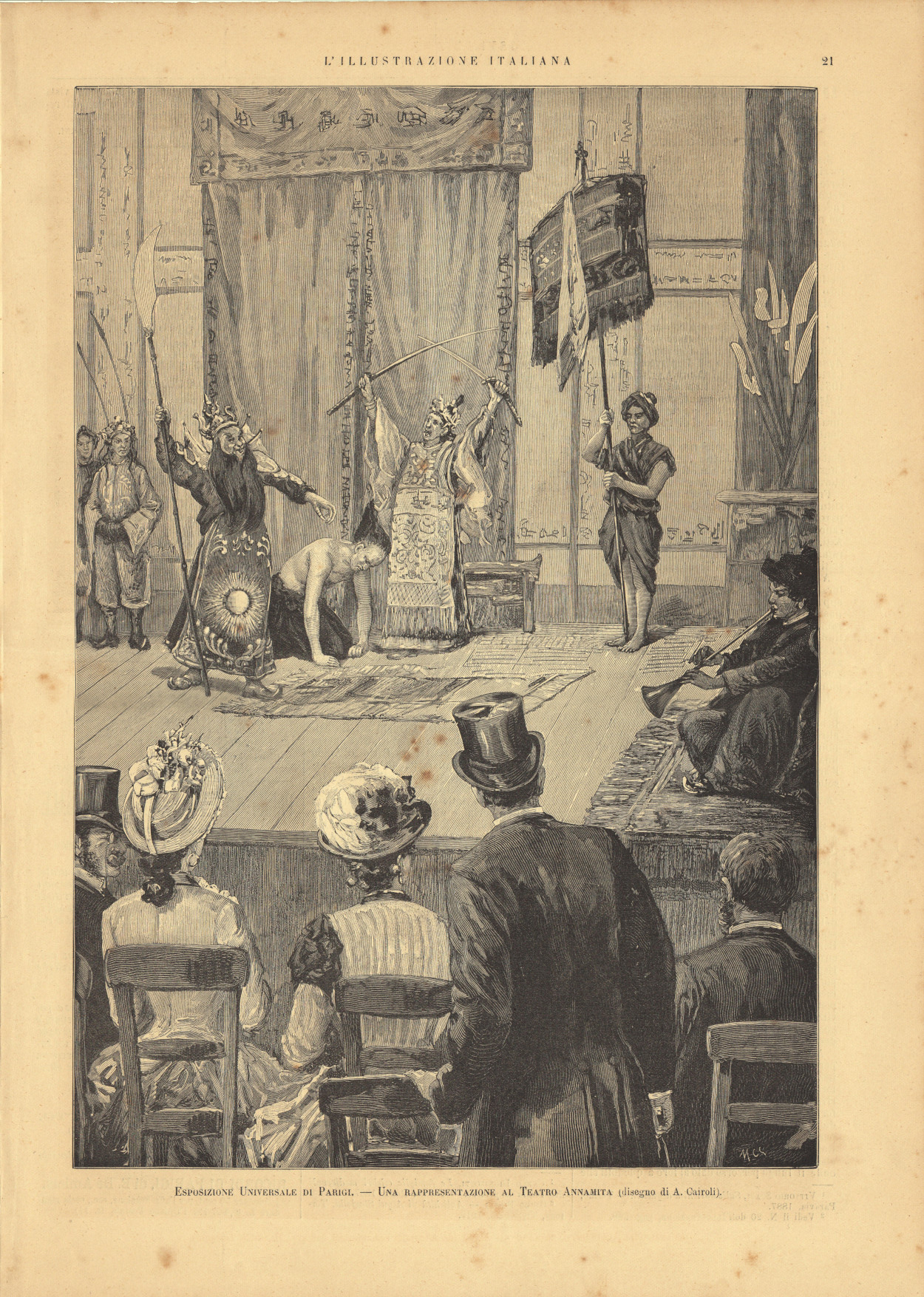 Esposizione Universale di Parigi. Una rappresentazione al Teatro Annamita. Stampa …