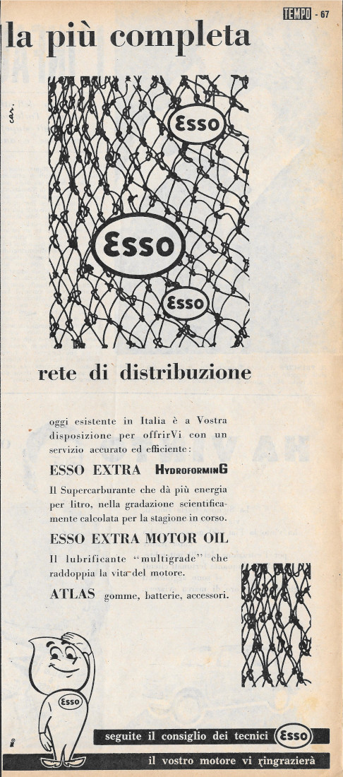 Esso la più completa rete di distribuzione - Advertising 1956