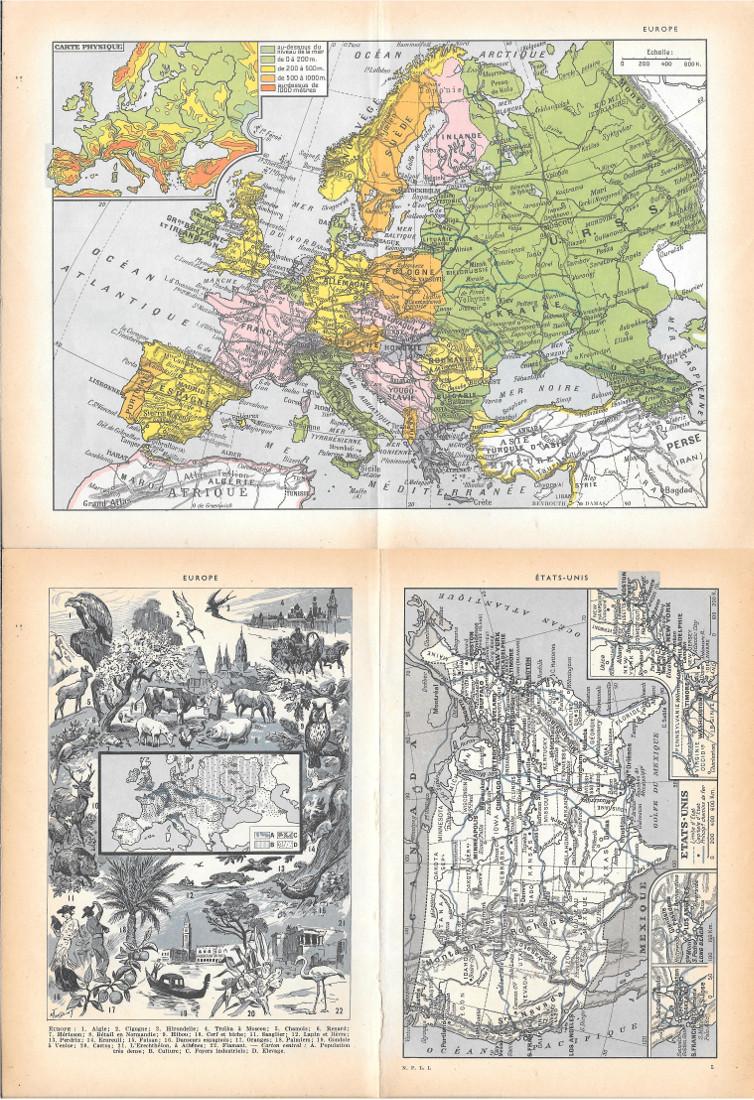 Europe/Etas Unis. Stampa 1954, fronte/retro