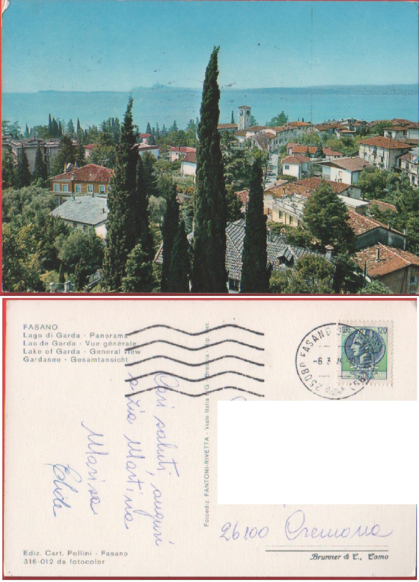 Fasano. Lago di Garda. Panorama. Viaggiata 1979