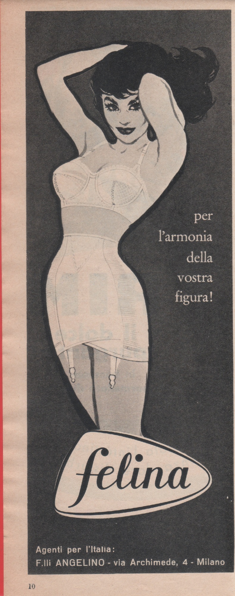 Felina corsetteria / RIM il dolce purgante. Advertising 1959