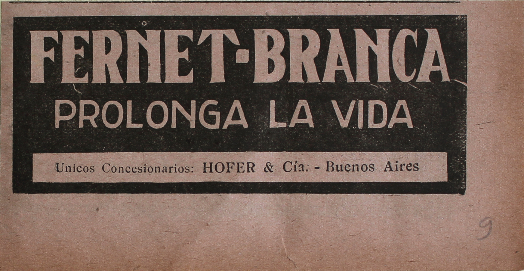 Fernet-Branca prologa la vida - Advertising 1922