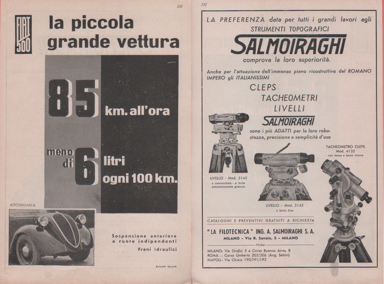 FIAT 500 la piccola grande vettura / Salmoiraghi strumenti topografici. …