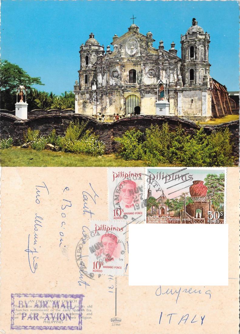 (Filippine) An old spanish Church. Viaggiata 1971