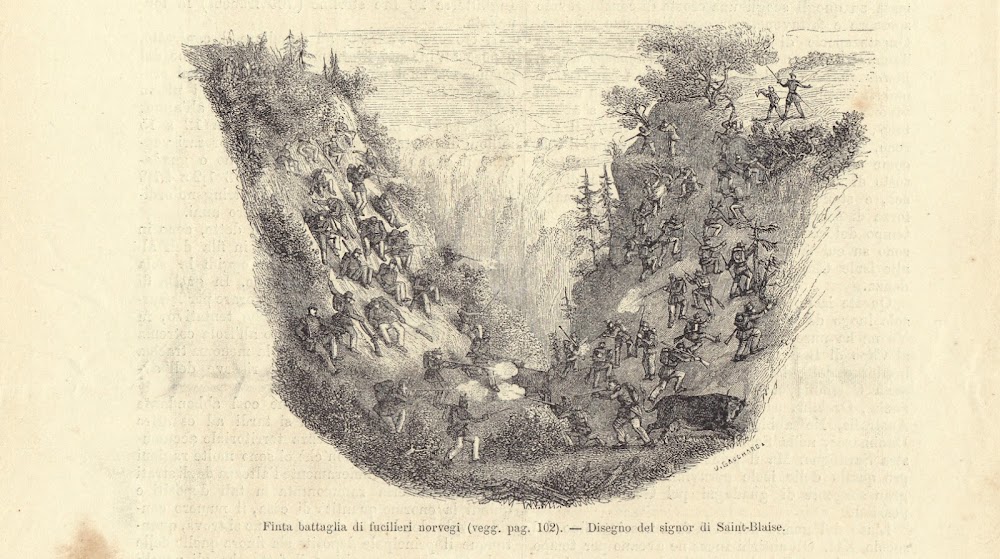 Finta battaglia di fucilieri norvegi. Illustrazione 1864