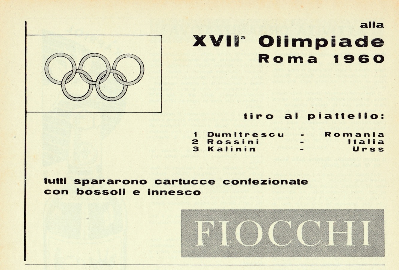 Fiocchi Olimpiadi di Roma. Advertising 1961